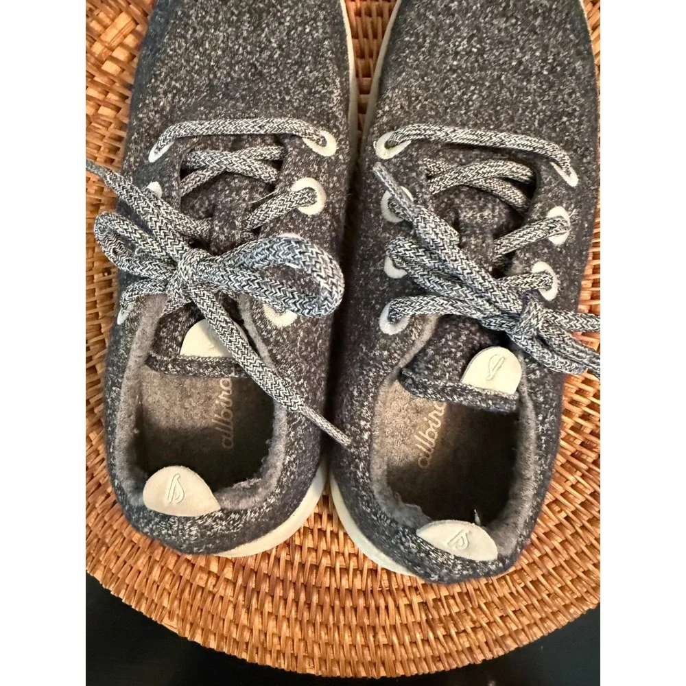 Allbirds Wool‎ Runners Charcoal Grey Heather Merino Wool Sneakers Womens 8